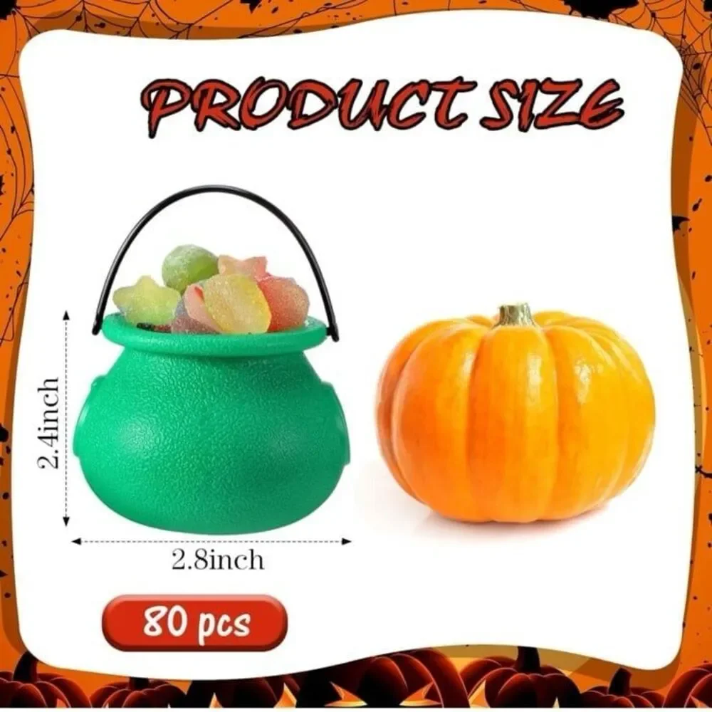 New 80‎ Pcs St Patrick Day Plastic Cauldron with Handle Witches Cauldron 80 pack